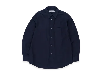Graphpaper High Count Regular Collar Round Cut Oversized Shirt "Navy"