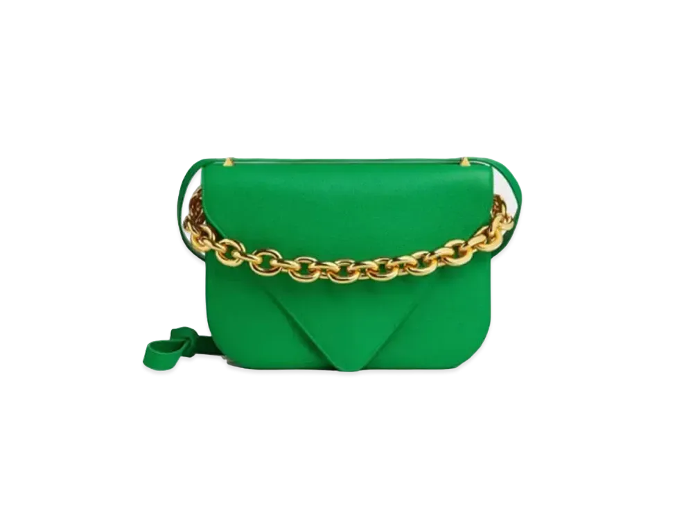 Bottega Veneta Mount Leather Medium Shoulder Bag "Parakeet"