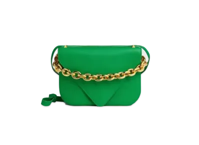 Bottega Veneta Mount Leather Medium Shoulder Bag "Parakeet"