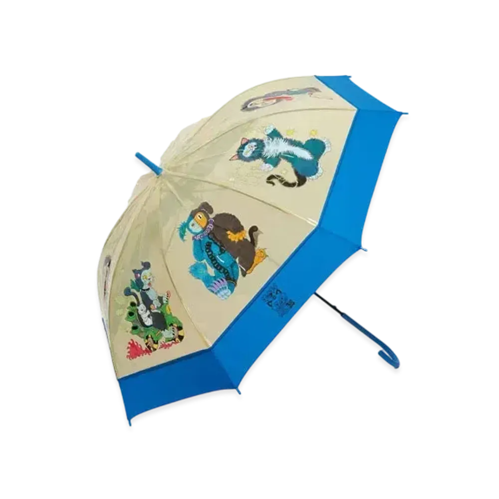 graniph x Ayako Ishiguro Kichikichi Circus Troupe Plastic Umbrella "Blue"