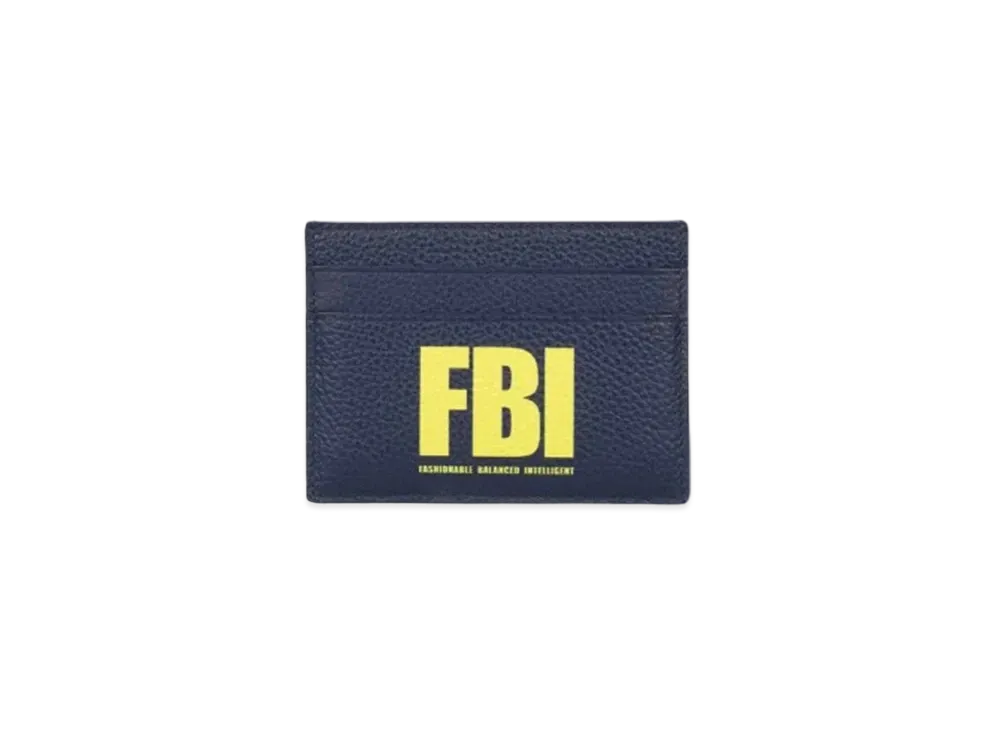 BALENCIAGA FBI Print Card Holder "Navy"