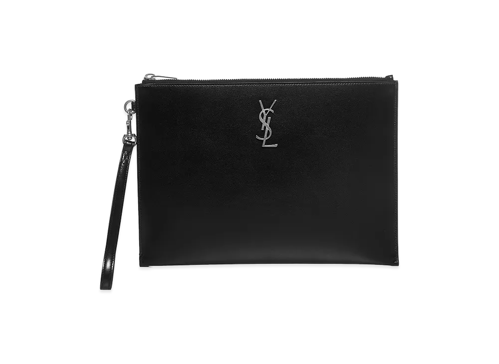Saint Laurent Logo Leather Ipad Holder "Black"