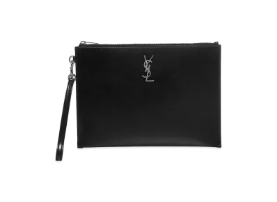 Saint Laurent Logo Leather Ipad Holder "Black"