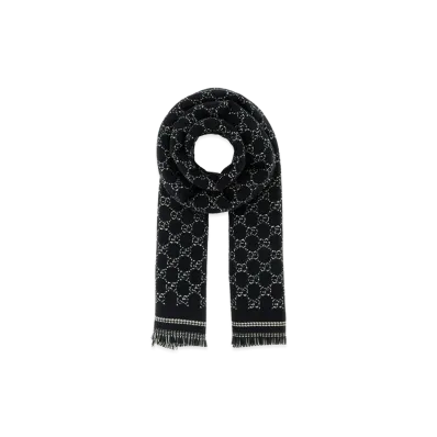 GUCCI GG Jacquard Scarf "Black"