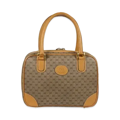 GUCCI Boston Bag Old Gucci Micro GG "Yellow"