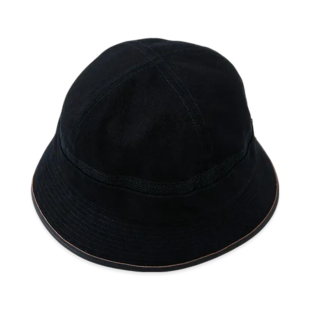 NICENESS D.Matlock Overdyed Denim Leather Trim Hat "Black"