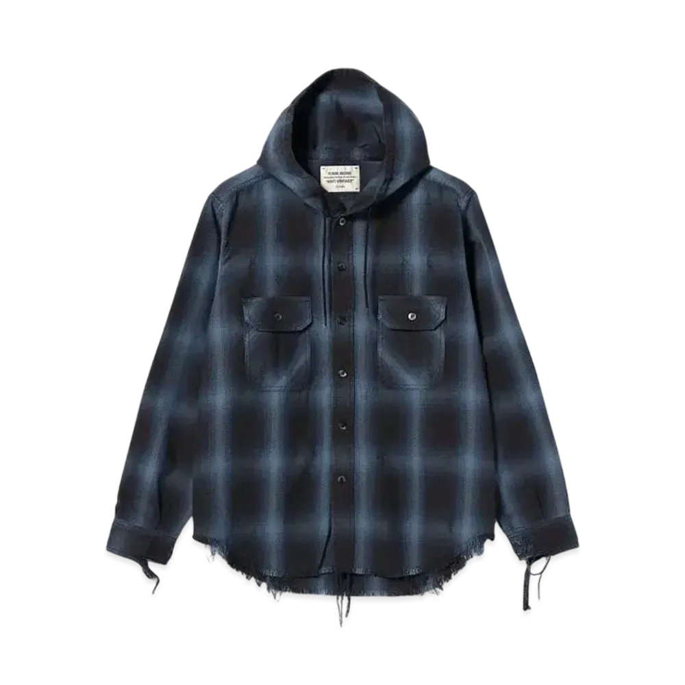 BEAMS FUTURE ARCHIVE Damage Nel Hoody "Blue"