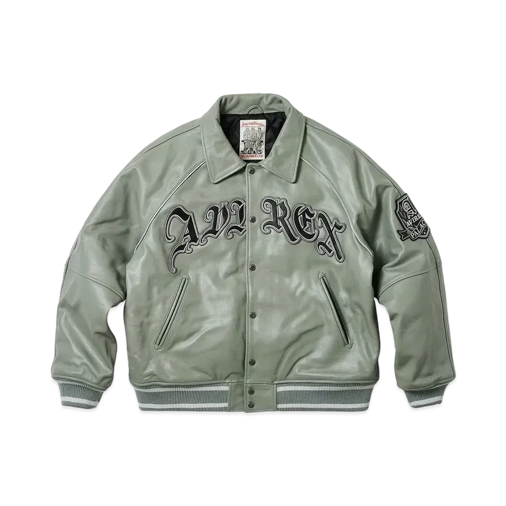 PALACE Avirex Leather Jacket "Grey"