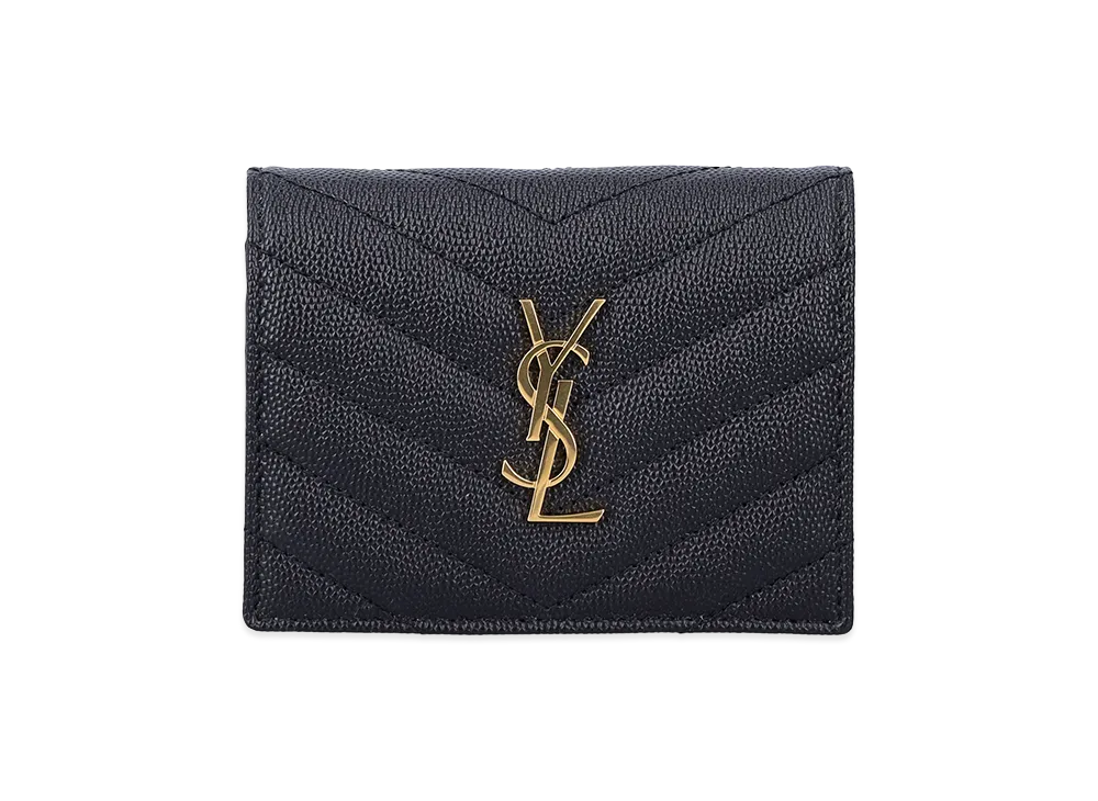 Saint Laurent Women's "Cassandre" Small Wallet "Black"