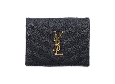 Saint Laurent Women's "Cassandre" Small Wallet "Black"