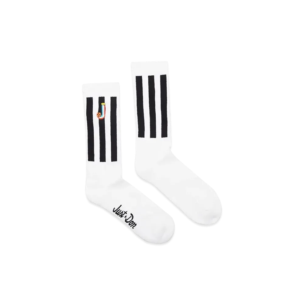 Just Don Stripe Socks "White"