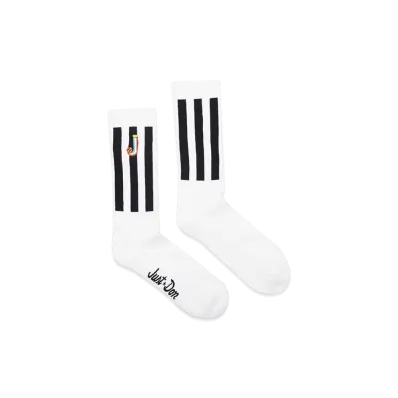 Just Don Stripe Socks "White"