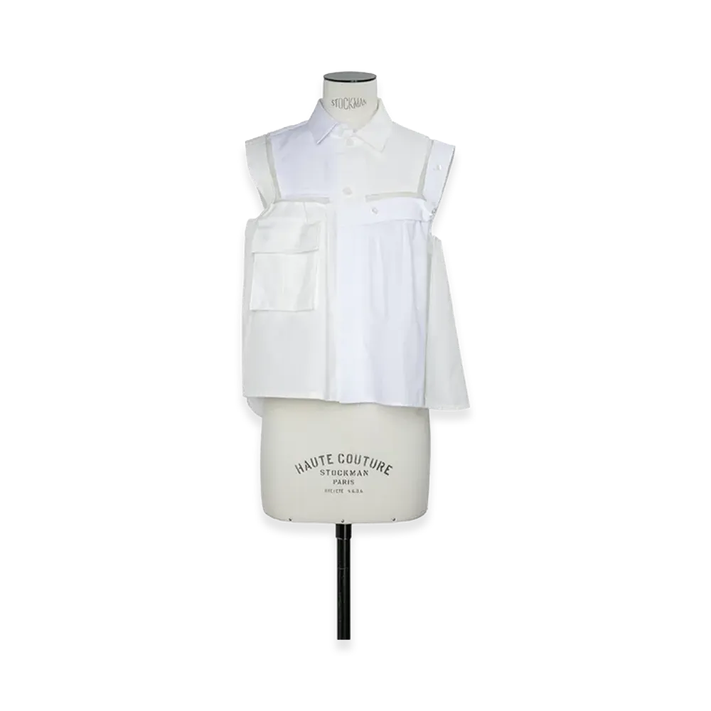 sacai Women's Poplin x Cotton Weather Shirt "Off White"