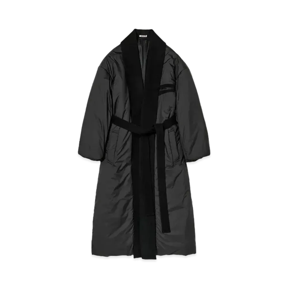 AURALEE Super Fine Wool Mosser Padded Coat "Black"