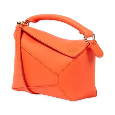 LOEWE Mini Puzzle Bag In Classic Calfskin "Vivid Orange"