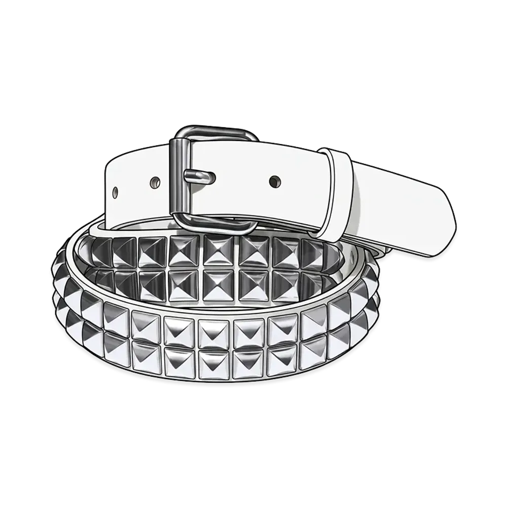 Supreme Studded Leather Belt "White"