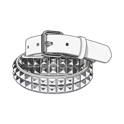 Supreme Studded Leather Belt "White"