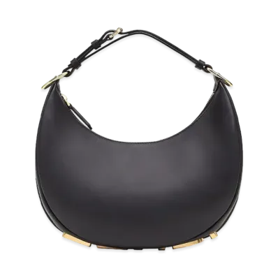 FENDI Fendigraphy Small Leather Bag "Black"