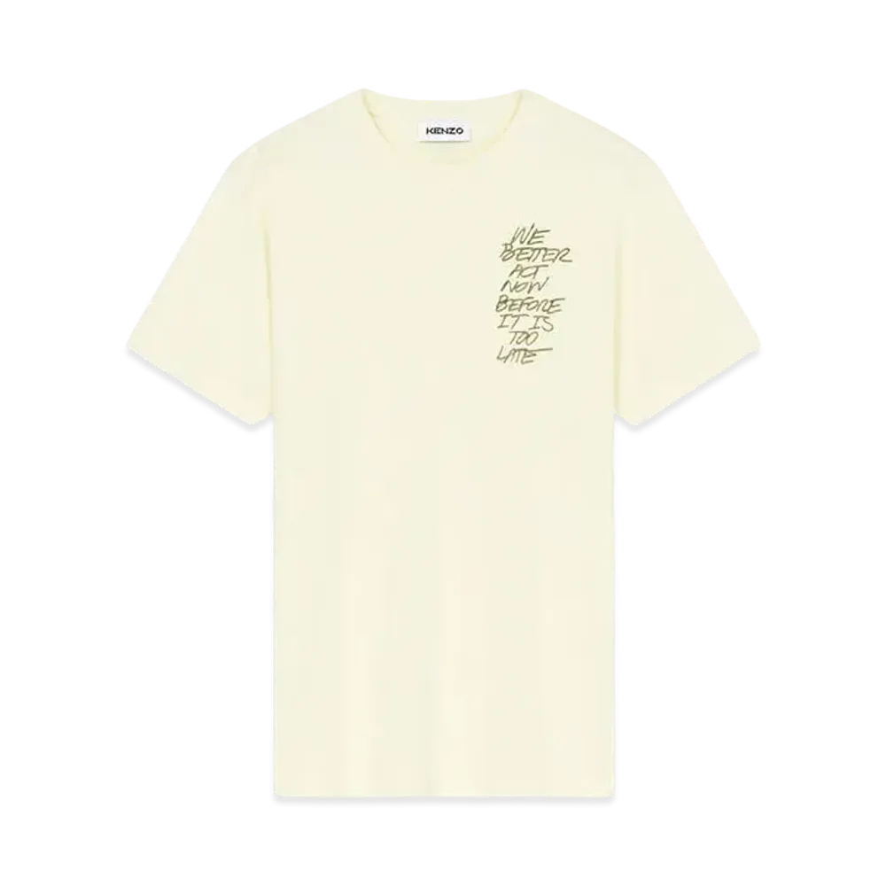 KENZO T-shirt 'We better act now' "Vanilla"