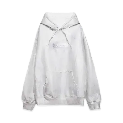 Supreme x MM6 Maison Margiela Foil Box Logo Hooded Sweatshirt "White"