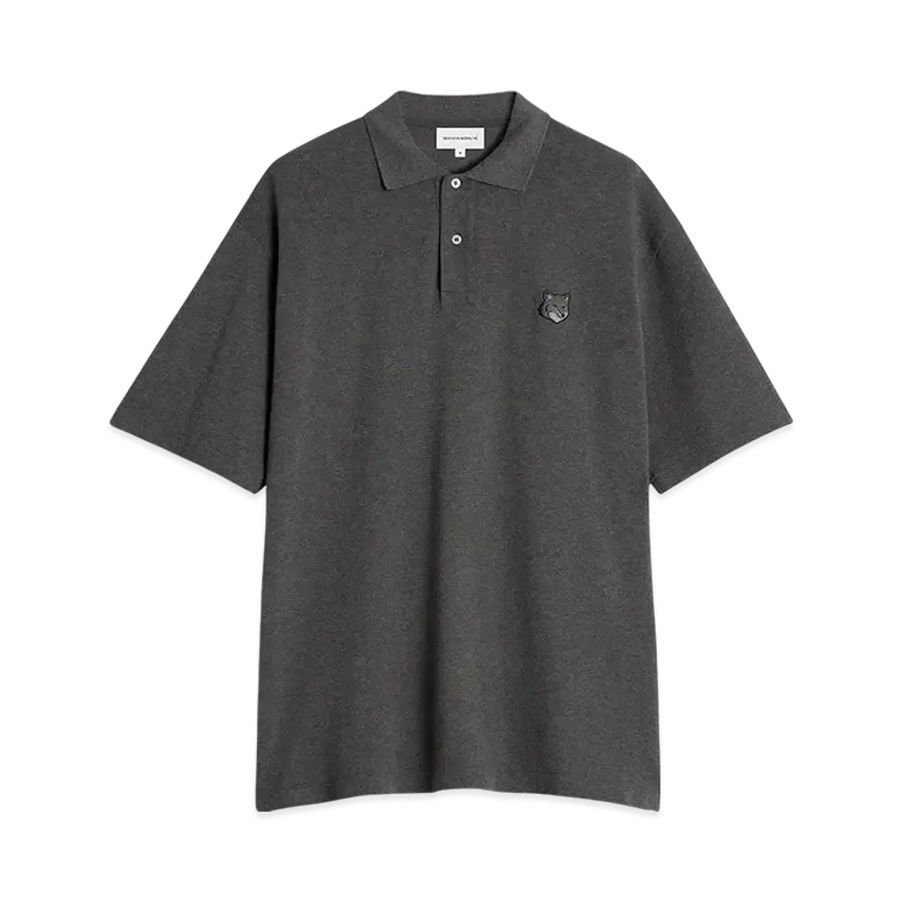 Maison Kitsune Bold Fox Head Patch Oversize Polo "Dark Grey Melange"