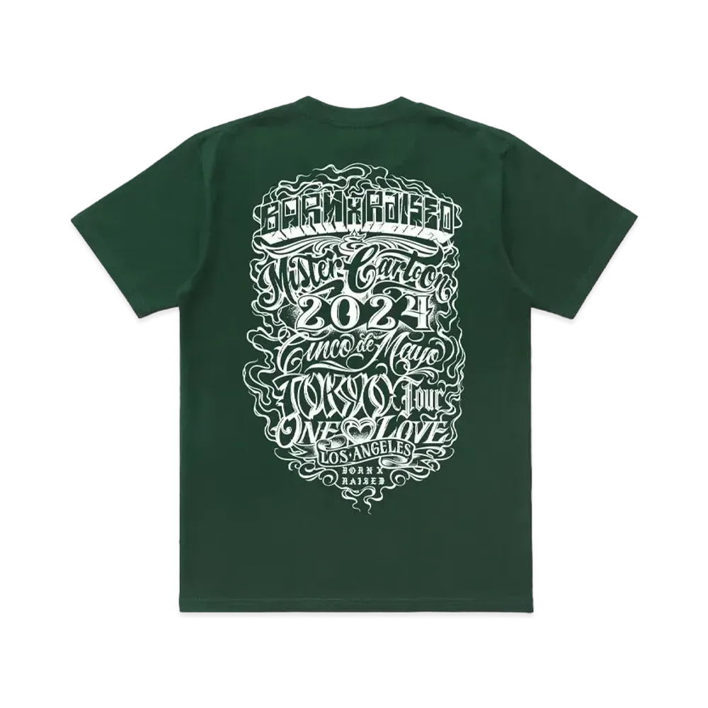 Born x Raised x Mister Cartoon Cinco De Mayo 2024 Tee "Emerald Green"