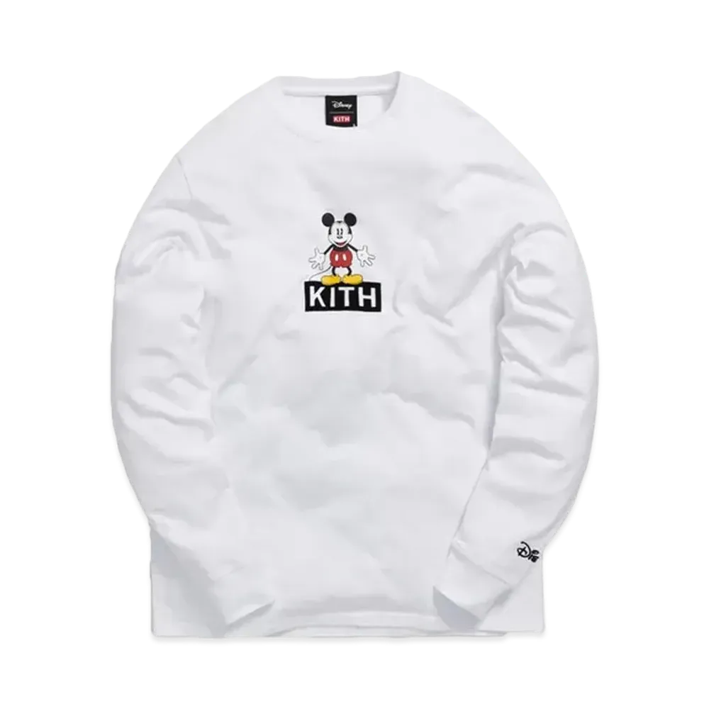 KITH Disney 30s Mickey Standing Classic Logo L/S Tee "White"