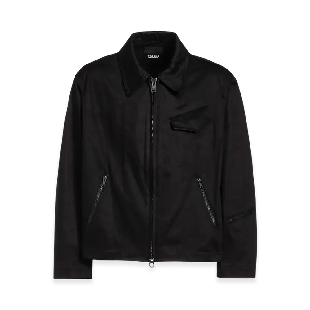 WILDSIDE YOHJI YAMAMOTO Cotton Chino Zip Up Blouson "Black"