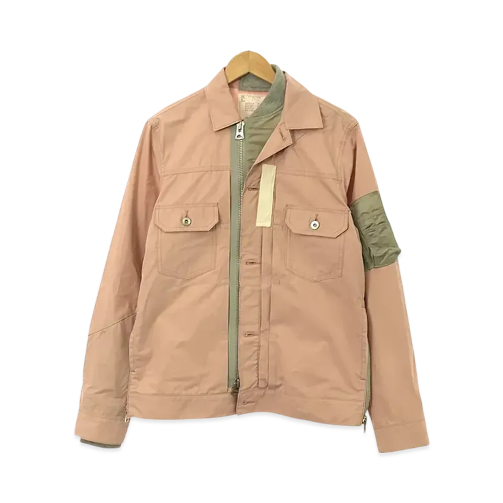 Sacai Cotton Nylon Oxford Blouson Jacket "Pink"
