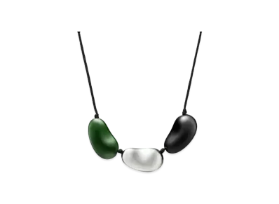 Tiffany & Co. Elsa Peretti Bean Design Necklace Lacquer over Japanese Hardwood "Silver"