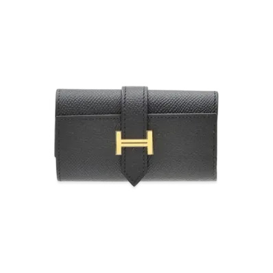 Hermes Bearn 4 Key Case Veau Epsom "Noir/Gold"