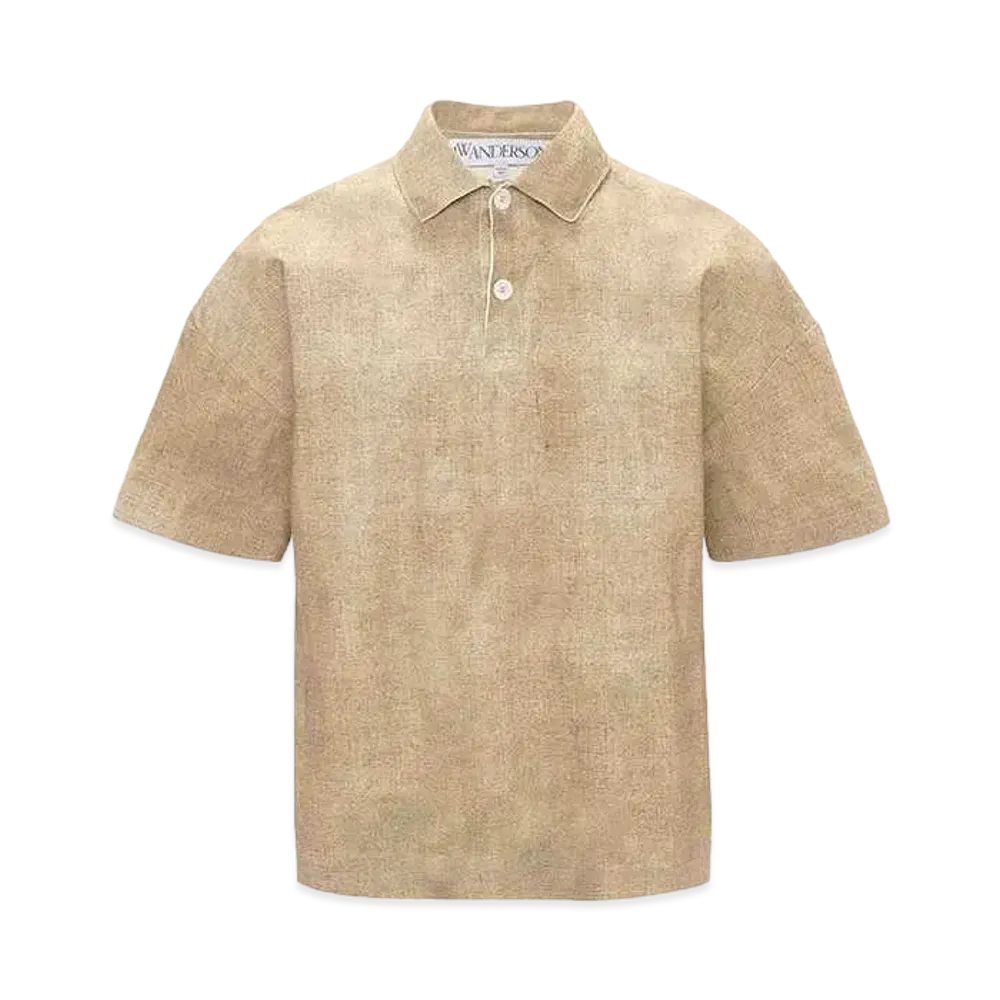 JW ANDERSON Leather Polo Shirt "Sand"