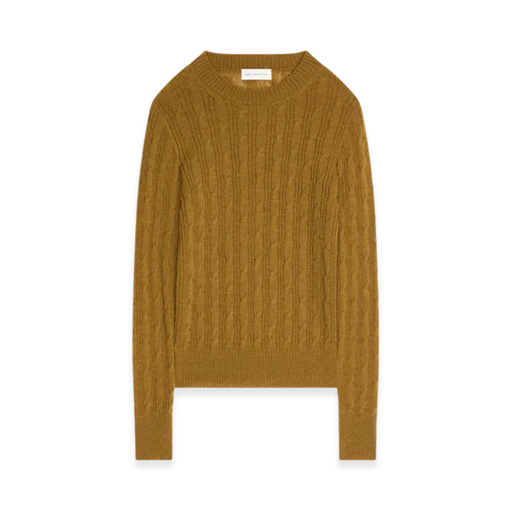 DRIES VAN NOTEN Wool Intarsia Sweater "Khaki"