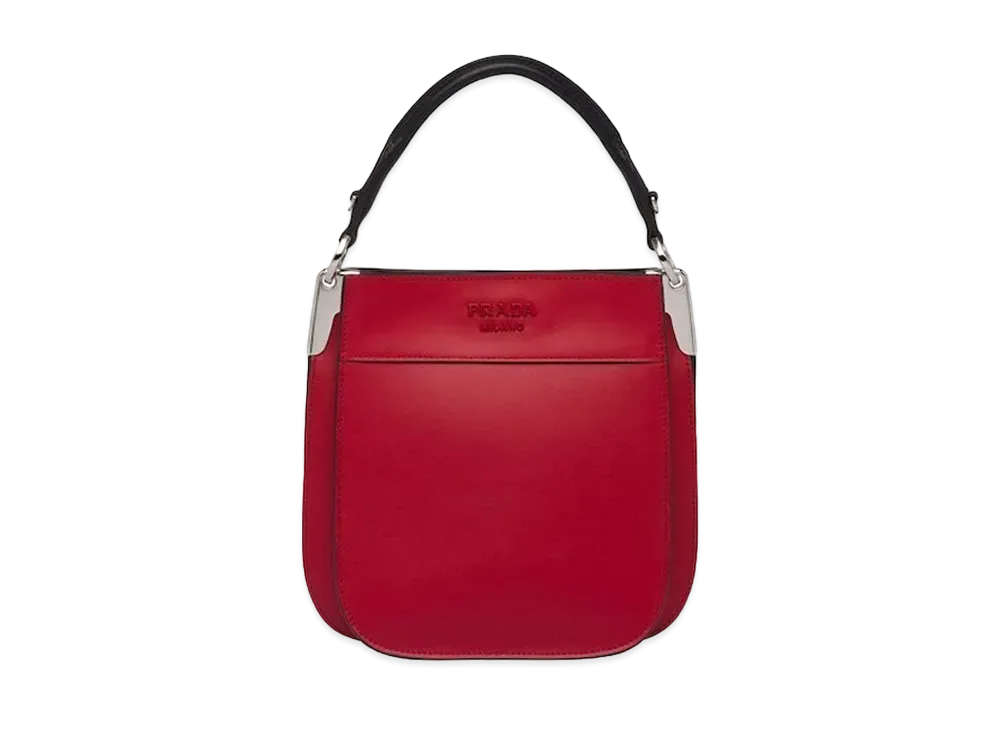 PRADA Small Leather Margit Bag "Red/Black"