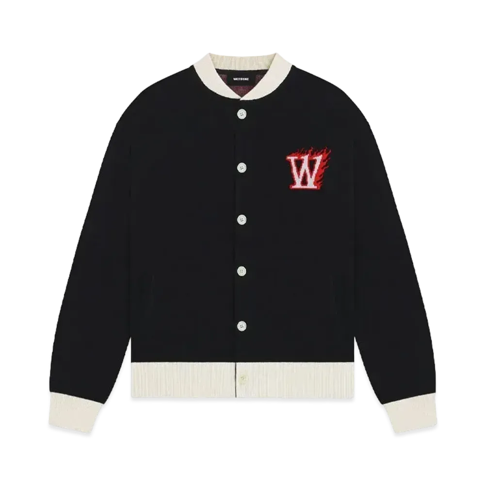 WE11DONE Baseball Knit Jacket "Black"