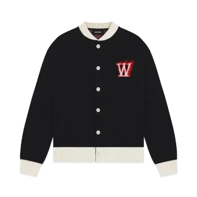 WE11DONE Baseball Knit Jacket "Black"