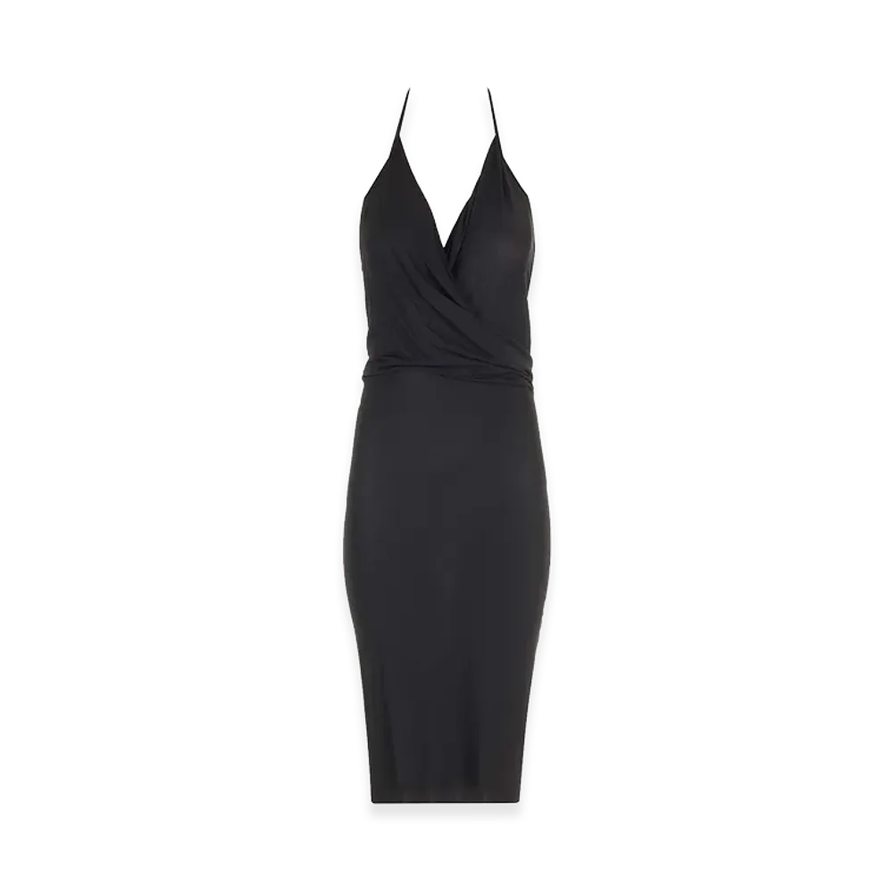 Rick Owens Women's Stretch Jersey Midi Dress "Black"
