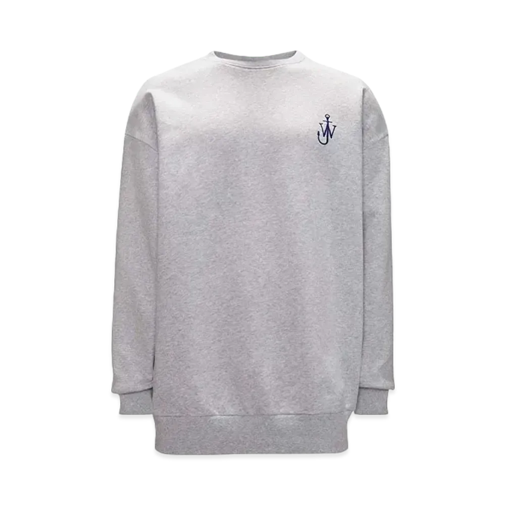 JW ANDERSON Anchor Embroidery Back Print Sweatshirt "Grey Melange"