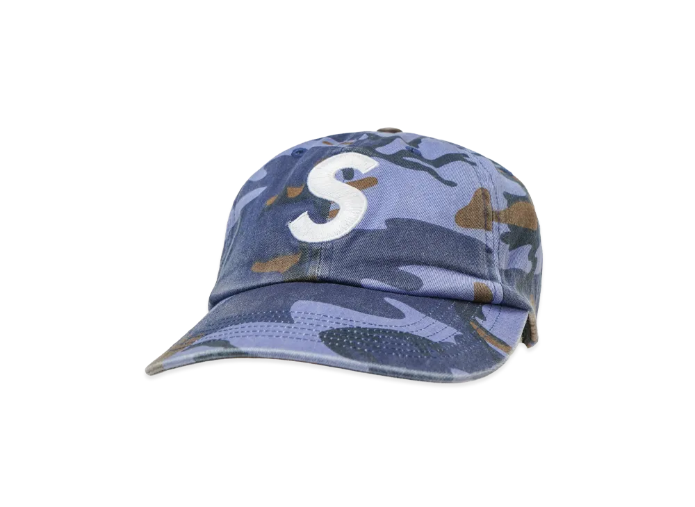 Supreme Pigment Coated S Logo 6-Panel "Blue Camo"