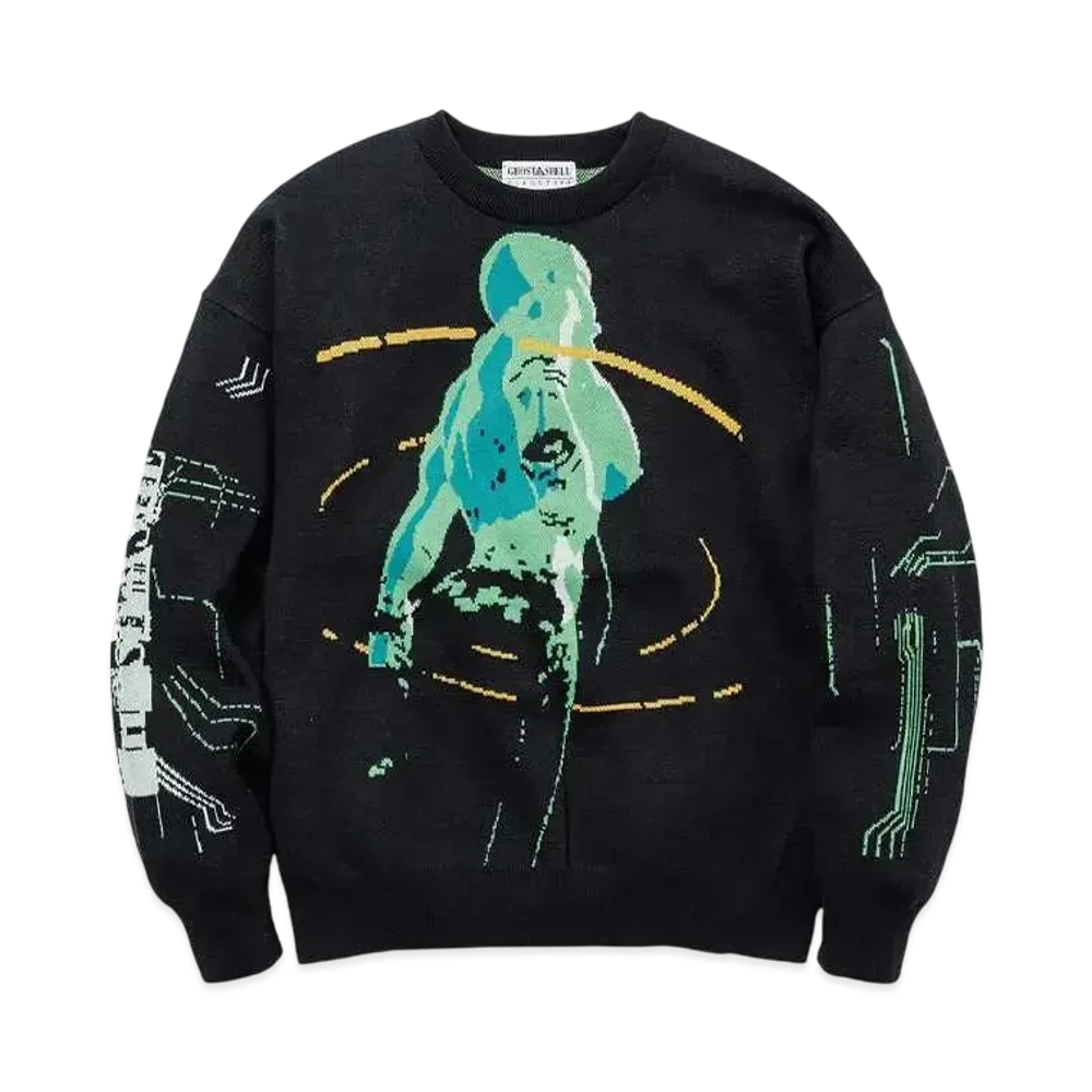 GHOST IN THE SHELL/攻殻機動隊 x F-LAGSTUF-F "GHOST IN THE SHELL"SWEATER "BLACK"