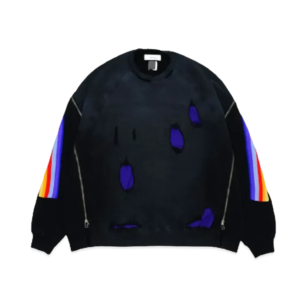 FACETASM ZIPPER RIB SWEAT "BLACK"