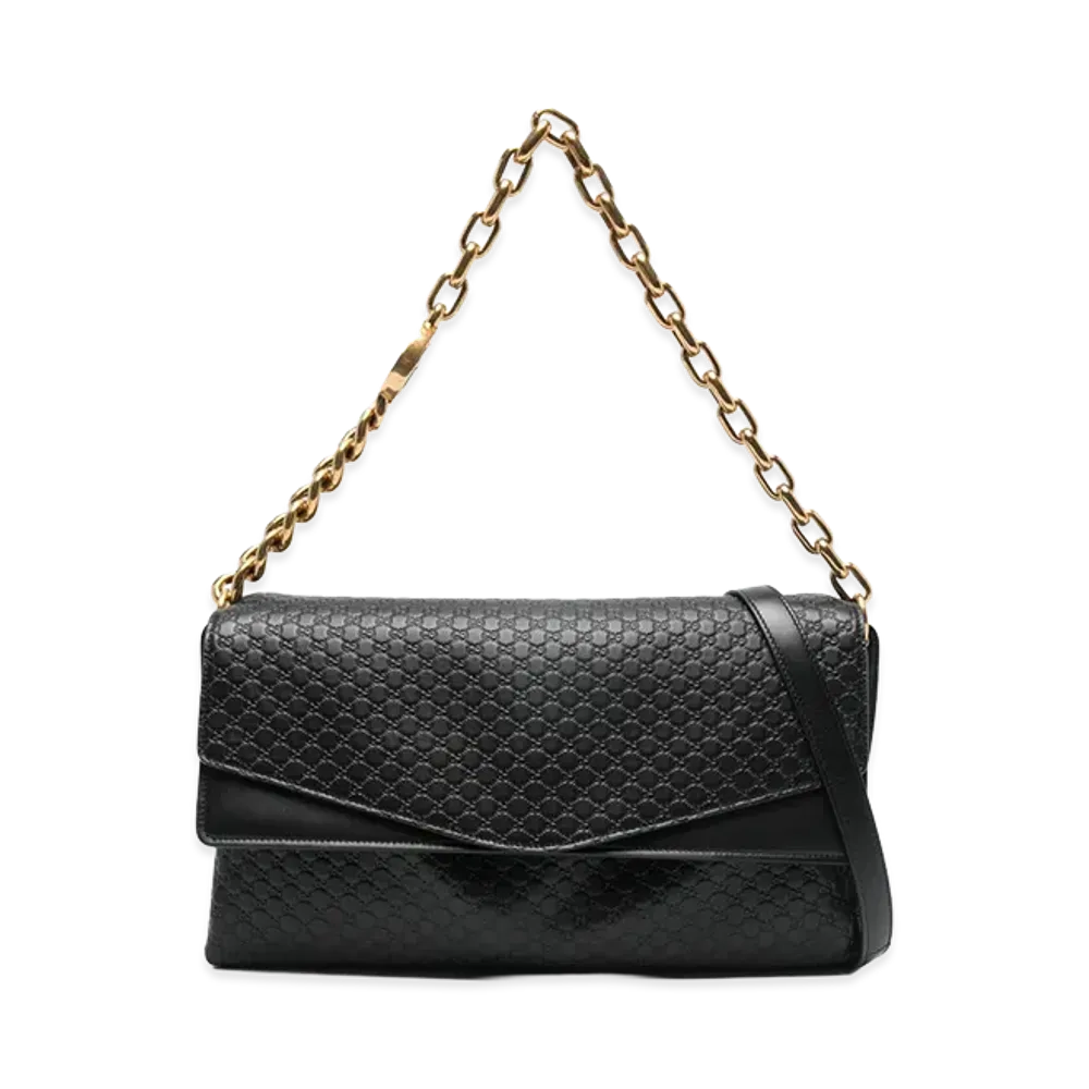 GUCCI Women's Leather Large Shoulder Bag "Black"