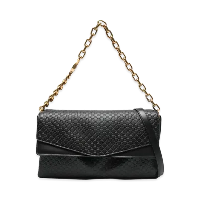 GUCCI Women's Leather Large Shoulder Bag "Black"