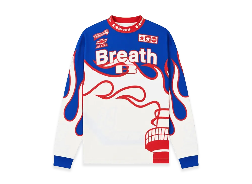BREATH Racing LS Tee "Navy/Red"