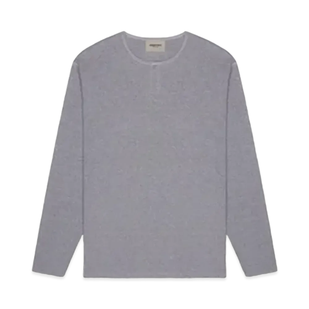 FEAR OF GOD ESSENTIALS Thermal Longsleeve Henley T-Shirt "Grey"