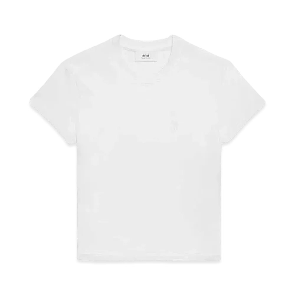 AMI PARIS Organic Cotton Jersey AMI DE COEUR Classic Fit T-shirt "White"