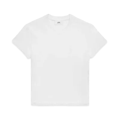AMI PARIS Organic Cotton Jersey AMI DE COEUR Classic Fit T-shirt "White"
