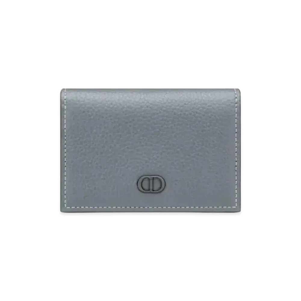 Dior CD Icon Business Card Holder Grained Calfskin "Deep Gray"