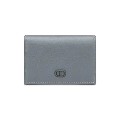 Dior CD Icon Business Card Holder Grained Calfskin "Deep Gray"