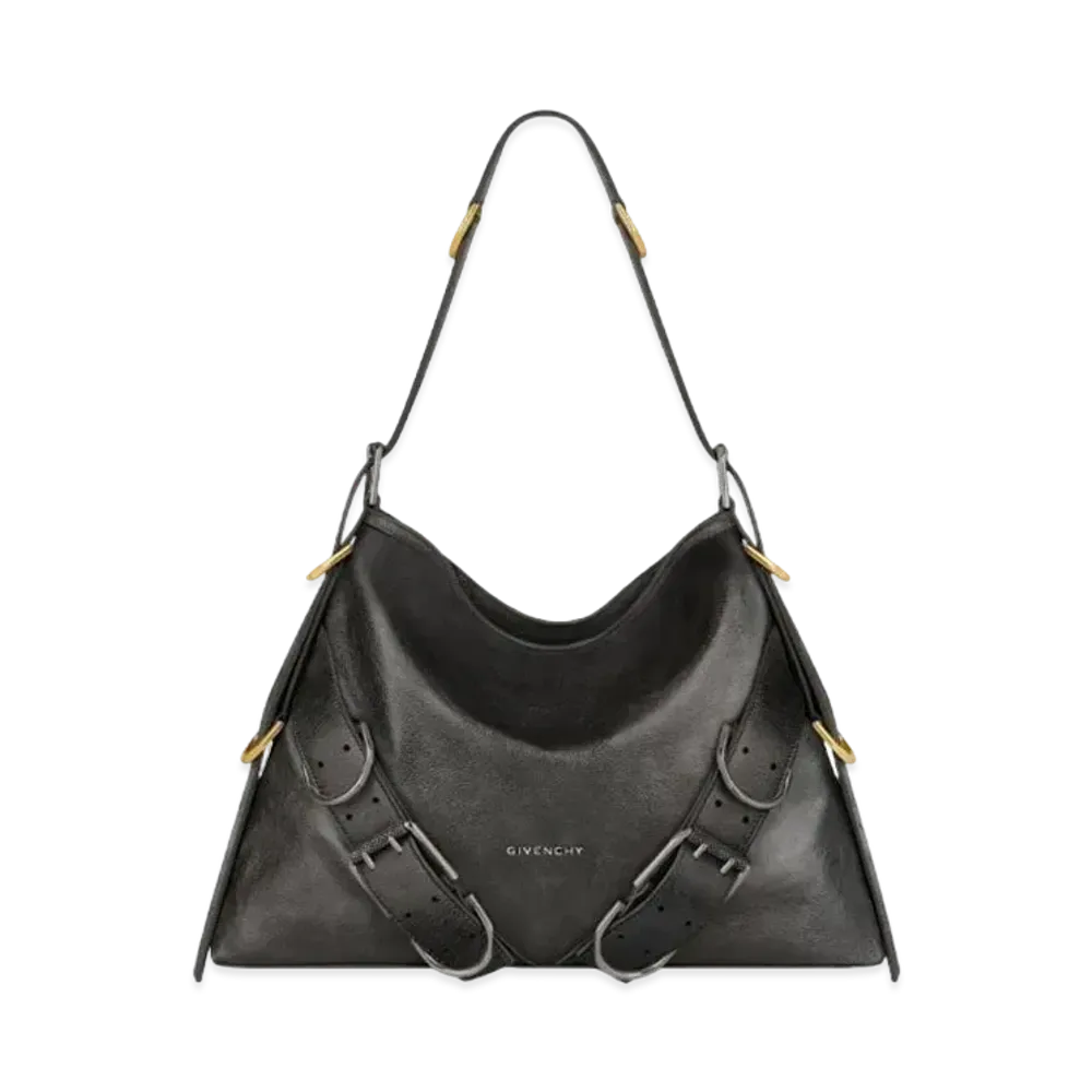 GIVENCHY Medium Voyou Boyfriend Bag In Aged Leather "Black"